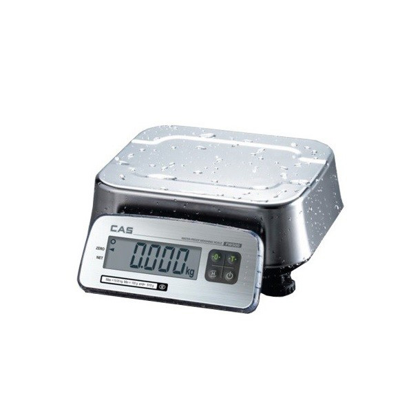 CAS FW500-C-30 (LCD) Ηλεκτρονική Αδιάβροχη Ζυγαριά Inox Για Έλεγχο Βάρους Προιόντων (Ικανότητα Ζύγισης: 15/30Kg - Υποδιαίρεση: 5/10gr)